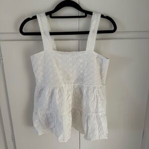 Elegant White Eyelet Blouse